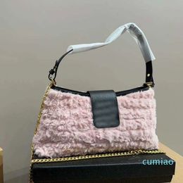 Winter Plush Designer Bag Furry Armpit Tote Bag Women Cross Body Shoulder Bags Wallet f-letter Design Purse