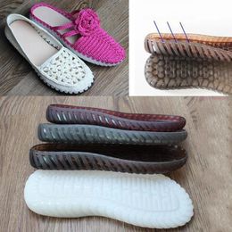 Shoe Parts Accessories Rubber soles autumn winter hooks soles transparent crystal shoes non-slip tendon bottom hand-knitted woolen slippers sandals 231118