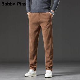 Men's Jeans Men's Autumn Winter Solid Slim Fit Jeans Cotton Straight Stretch Comfort Casual Denim Pants Men Business Office Jeans 231117