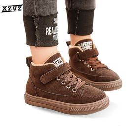Boots XZVZ Kids Keep Warm in Winter Shoes Suede Material Comfortable Children's Cotton Antislip Boys Girls Sneakers 231117