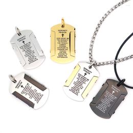 Pendant Necklaces 5 Style Est Unisex 316L Stainless Steel Cool Cross Bible Free Chain