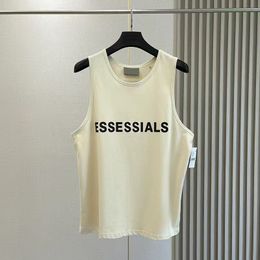 ESS Mens Tank Top 1977 T Shirt Essentialsshirt Trend Brand Three-dimensional Lettering Pure Cotton Lady Sports Casual Loose High Street Sleeveless Vest 2690