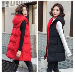 Women's Down Parkas Vests Winter Jacket Women 2023 Sleless Vests Hooded Padded Jacket er Hot Coats Korean Fashion Cardigancheap Wholesale NewL231118