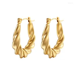 Stud Earrings 1 Pair European American Titanium Steel Twists Women Temperament Geometric Ear Button Fashion