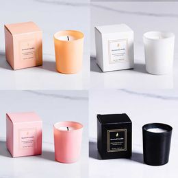 Scented Candle Glass Scented Candle Soy Wax Candles Atmosphere Arrangement Rotating Birthday Candle Can Be Labelled And Chalk Writing Z0418