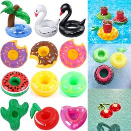 1PC Inflatable Float Cup Pad Swimming Pool Drink Cup Stand Holder Cute Drink Pool Mat For Kids Toy Summer Pool Party Decorations SwimmingPool Accessories Water