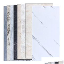 Tile Stickers 30X60Cm Waterproof Floor Stickers Self Adhesive Marble Wallpapers Bathroom Wall Sticker House Renovation Decals Diy Wall Dhyus