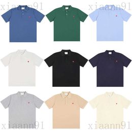 Designer fashion Luxury Polo Shirt Mens and Woman Amis Paris Embroidery Little Love polo t shirt Brand Knit O neck Love Letter Short Sleeve Casual Pure cotton T-shirt