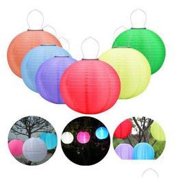 Party Decoration Christmas Lantern Solar Powered Led Holiday Hanging Lanterns Nonwoven Fabrics Waterproof Lamp For Za5299 Dr Dhmts
