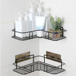 Storage Holders Racks 1Pc Iron Bathroom Shelf Shower Caddy Wall Mount Shampoo Shelves with Suction Cup Kitchen Organiser Accessories 230418