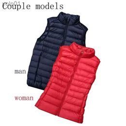 Women's Down Parkas Ultra-light Women's coats Sleless White Duck Feather Warm Waistcoat Down Vest Down jacket women spring 2022 feminine coatL231118