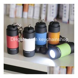 Keychains Lanyards Fashion 12 Colours Portable Mini Flashlight Usb Rechargeable Keychain Led Small Strong Light Waterproof Travel E Dh286