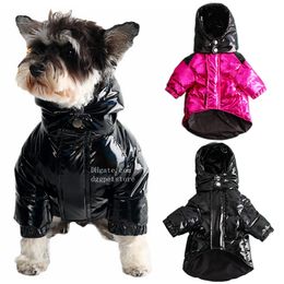 Designer Dog Clothes Brand Dog Apparel Velvet Filled Pets Hooded Puppy Jacket for Small Dogs Windproof Waterproof Snow-Proof Outdoor Sports Warm Pet Coat Red XXL A458