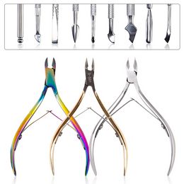 1pc Cuticle Nail Nipper Manicure Cutter Trimmer Rainbow Cuticle Pusher Nail Care Tools Remover Clipper/Scissors Nail Art Tool Nail ToolsCuticle Scissors Nail Art