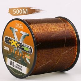 500m Gold Spotted Fishing Line Bionic Invisible Monofilament Nylon Speckle Fluorocarbon Coated Line Carp Fishline Fishing Tools FishingFishing Lines