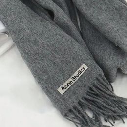 Scarves Luxury Brand 100% Wool Scarf For Women Men Solid Colour Plain Real Wool Scarves Female Winter Warm Neck Scarf Cashmere Shawl 231108