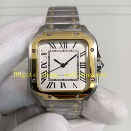 Unisex Automatic Watches Real Picture Women's 35.1mm W2SA0016 Silver Roman Dial 18K Yellow Gold Two Tone Steel Bracelet Ladies Mechanical Men Watch Wristwatches