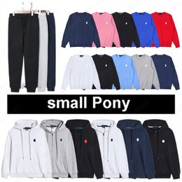 Designer Small Pony Hoodie Mens Women Polo Zipper Jogger and Pullover Hoodies Sweatshirts Cardigan Tops Man Sleeve S Clothes