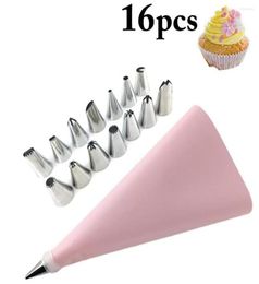 Baking Tools 16PCS Cake Decorating Kit Stainless Steel Icing Nozzles Converter Coupler EVA Pastry Bag Kitchen Accessories1791524