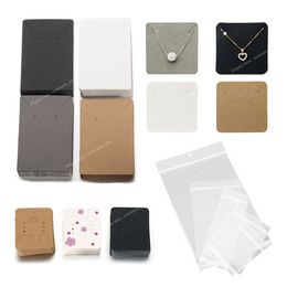 50pcs/lot Paper Display Cards Earrings Necklaces Storage Accessories Plastic Packing Bags for DIY Jewelry Package Box Cardboard Jewelry AccessoriesJewelry