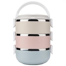 Dinnerware Sets 3 Compartments Container Insulated Lunch Box For Picnic School Student