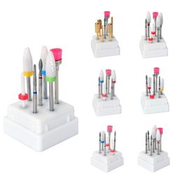 7pcs Ceramic Nail Drill Bit Set Mill Manicure Machine Kit Diamond Cutter For Manicure Electric Nail Files Drill Bits RIKONKA2952233