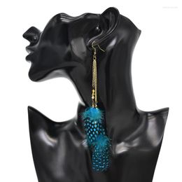 Dangle Earrings Long Tassels Feather Dot Women Bohemian Drop Jhumka Boho Ethnic Vintage Beads Alloy Female