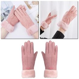 Five Fingers Gloves Women Winter For Outdoor Sport Cute Fashion Furry Warm Mitts Full Finger Mittens