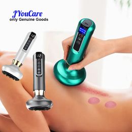 Back Massager JYouCare rechargeable Vacuum Cupping Device skin Scraping jars Heating guasha Suction cups Therapy health beauty 231113