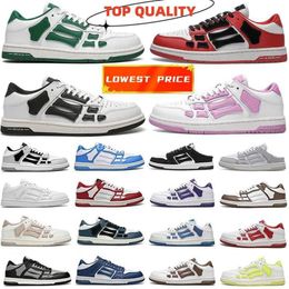 Designer Skel-Top Low Freizeitschuhe Skelet Bones Runner Top Low Skel Skeleton Damen Herren Retro Sneakers Schwarz Weiß Echtleder Schnürschuh Amir Shoe