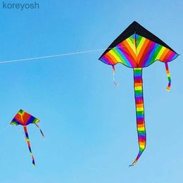 Kite Accessories Summer Vacation Outdoor Playing Toys Large Kite with Colourful Tail Rainbow Kite Physical Sports Outdoor Toy for Toddlers 77HDL231118