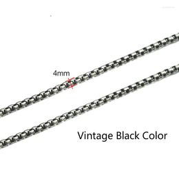 Chains Rocking Links Box Vintage Silver-black Color Necklace Men Women Design Accessories Daily Jewelry