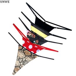 Printed Cotton Woman Thongs And Gstrings No Trace Striped Underwear Women Sexy G String Soft Low Rise Panty