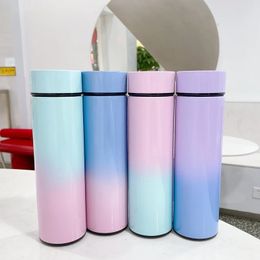 Mugs Portable Smart Digital Thermos Thermal Water Bottles Stainless Steel Tumbler Insulated Coffee Tea Cup Termos 231117
