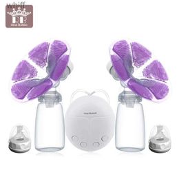 Breastpumps New Single or Double Electric breast pumps electric Powerful Nipple Suction USB Electric Breast Pump with baby milk two bottleL231118
