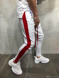 QNPQYX Nuovi pantaloni da uomo High Street Pantaloni con strisce laterali neri gialli rossi Pantaloni da jogging elasticizzati slim fit