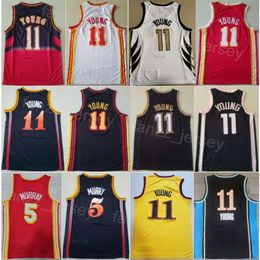 City Trae Young Basketball Jerseys 11 Man Dejounte Murray 5 Icon Earned All Stitched Statement Breathable For Sport Fans Shirt Team Color Black Red White Yellow