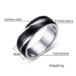 2023 New Punk Vintage Black Stainless Steel Engagement Rings For Women Men Classic Wedding Bands Party Jewellery Fashion JewelryRings