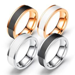 Titanium Steel Black Gold Finger Ring Set For Men Silver-Plated Rings Women Stainless Steel Jewelry Wedding gift