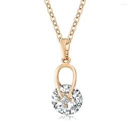 Pendant Necklaces Fashion Bohemian Round Zircon Girl Necklace Crystal Beads Stone Women Charming Simple Bijoux Jewellery