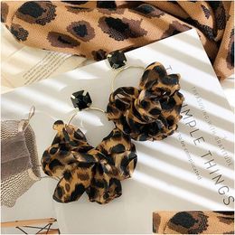 Dangle & Chandelier Fashion Leopard Cloth Drop Earrings For Women Bohemia Oversize Dangle Statement Party Jewellery Drop Deliv Dhgarden Otlfi