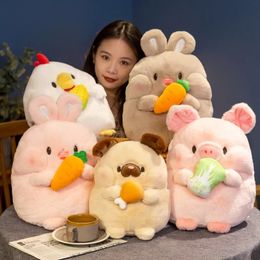 Plush Dolls 25cm cute dog pig chicken rabbit plush toys animal pillows stuffed soft dolls cartoon childrens birthday gifts 231117