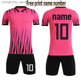 Collectable Custom Soccer Jerseys Men Soccer shirt Sets kit Short Seve Kids Football suit Uniforms Adult Soccer Tracksuit Jerseys 9202 Q231118