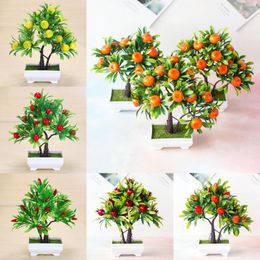 Decorative Flowers Beautiful Artificial Potted Flower Light Faux Orange Po Props Ornament Fruit For Home Office Garden