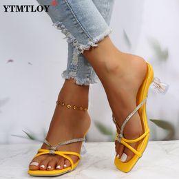 Slippers Yellow Sandals Women Fashion High Heels Sandals Ladies Women Shoes Summer Sexy Sandals Outdoor Women Slippers Slides 230418