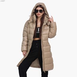 Women's Down Parkas SANTELON Women Winter Thick Warm Long Parka With Adjustable Hood Fe Windproof Puffer Jacket Coat Fashion Solid OuterwearL231118