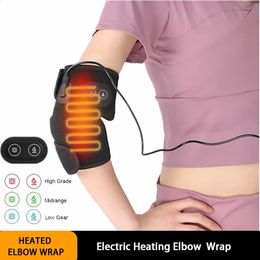 Leg Massagers Heating Elbow Pad warm Wrap USB Arm Sleeve Brace Support Therapy For Arthritis Joint Injury Pain Relief Rehabilitation 231118