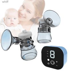 Breastpumps Double Electric Breast Pump Intelligent Automatic Massage Bottle Baby Breast Feeding Milk Extractor Accessories USB BPA FreeL231118