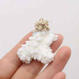 Pendant Necklaces 1PC Natural Rough White Coral Irregular Raw Sea Charms For Women DIY Making Necklace Earring Jewellery 20x40-30x50mm