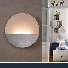 Wall Lamps Modern Concise Led Lamp Bedside A Living Room Study Bedroom Aisle Energy-saving Second Light. Round